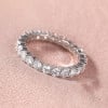 Bague anneau argent ligne zircons