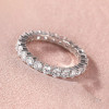 Bague anneau argent ligne zircons