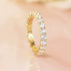 Bague anneau argent ligne zircons