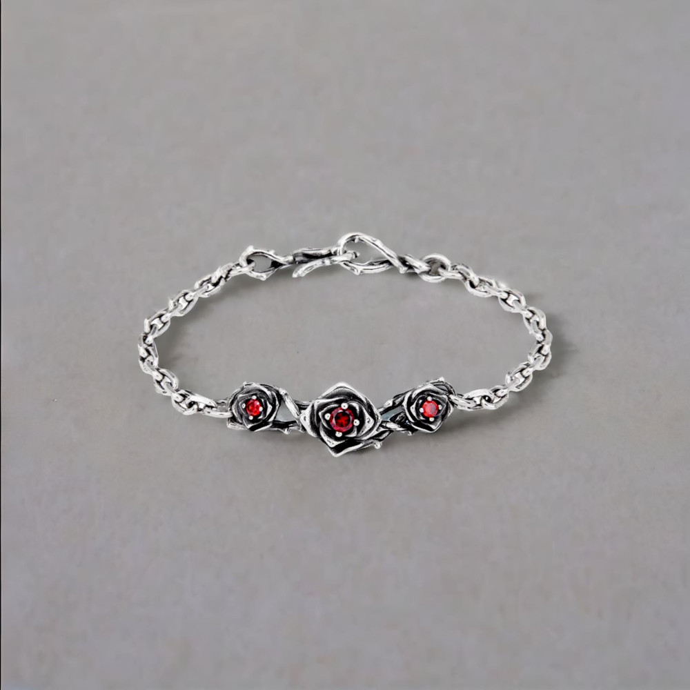 Bracelet argent rose chaine marine