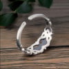 Bague argent ouvert fleur de lys