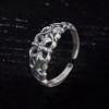 Bague argent ouvert fleur de lys