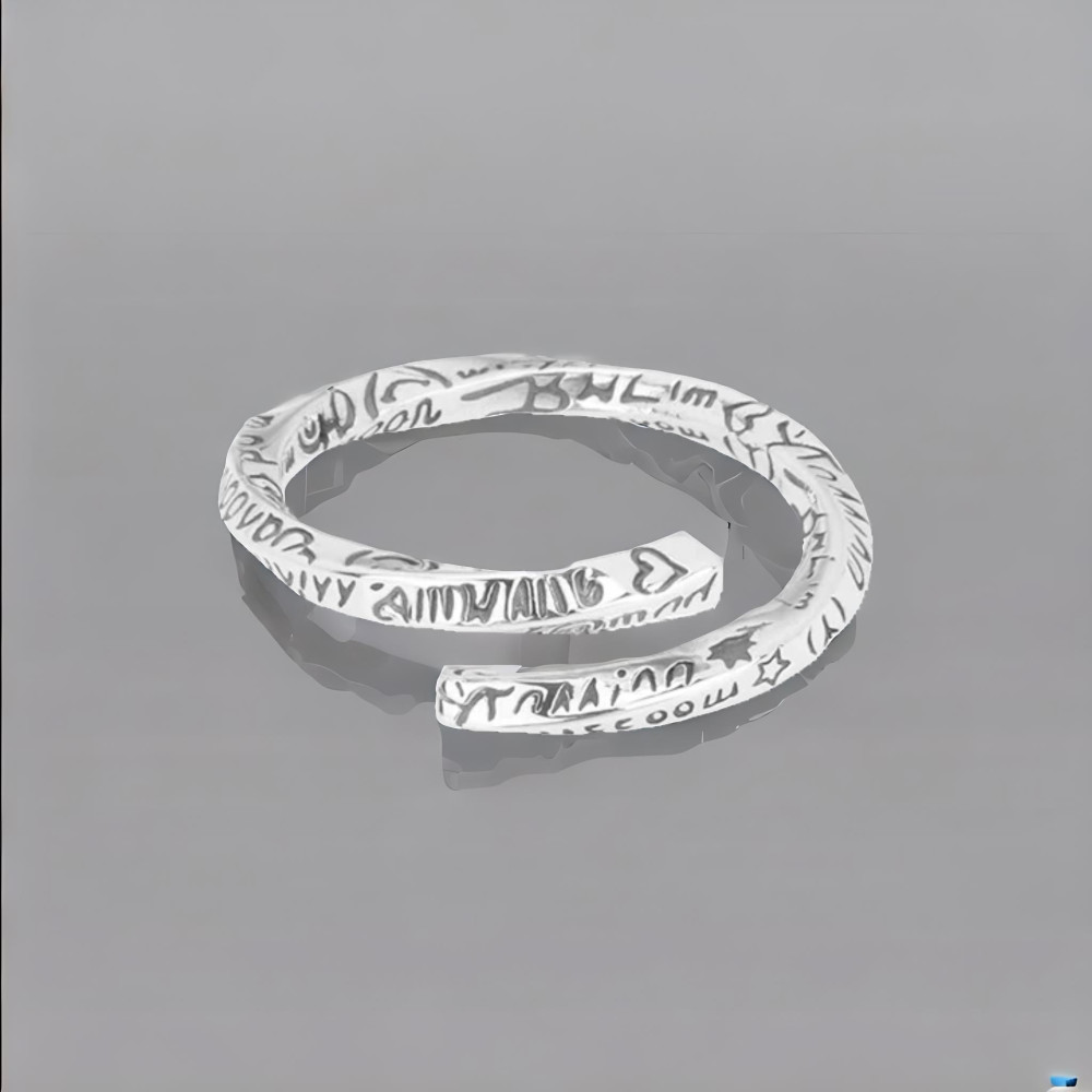 Bague argent ouvert jonc torsadé
