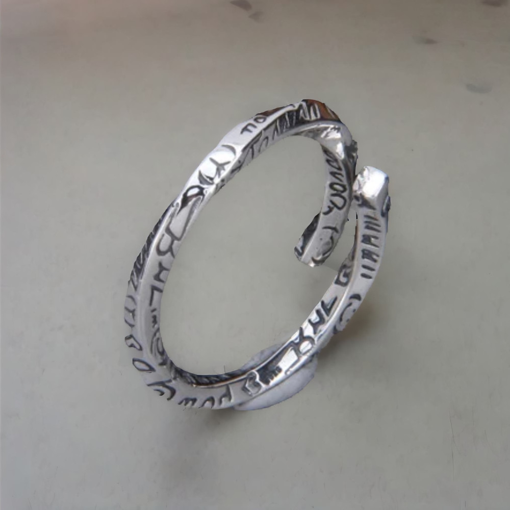 Bague argent ouvert jonc torsadé