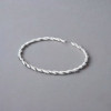 Bracelet argent massif jonc torsadé