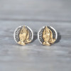 Boucles d'oreilles argent clous mains en prière