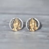 Boucles d'oreilles argent clous mains en prière