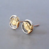 Boucles d'oreilles argent clous mains en prière