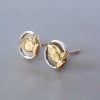 Boucles d'oreilles argent clous mains en prière