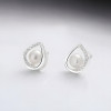 Boucles d'oreilles clous argent perles coeur