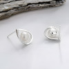 Boucles d'oreilles clous argent perles coeur