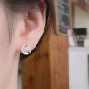 Boucles d'oreilles clous argent perles coeur
