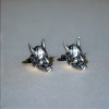 Pendientes de plata con máscara de demonio Hannya
