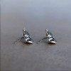 Boucles d'oreilles argent clous masque de démon Hannya
