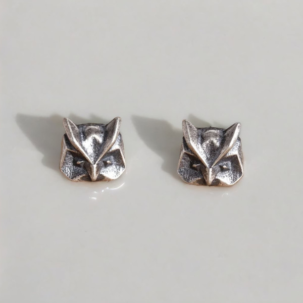 Boucles d'oreilles argent clous hibou