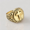 Celtic cross steel signet ring