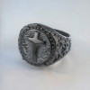 Celtic cross steel signet ring