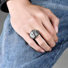 Celtic cross steel signet ring
