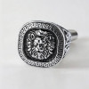 Greek motif lion signet ring