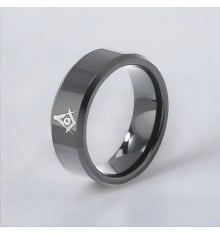 Customizable Freemasonry Tungsten Ring