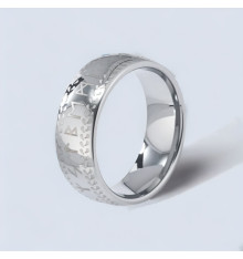 Aanpasbare Viking runen wolfraam ring