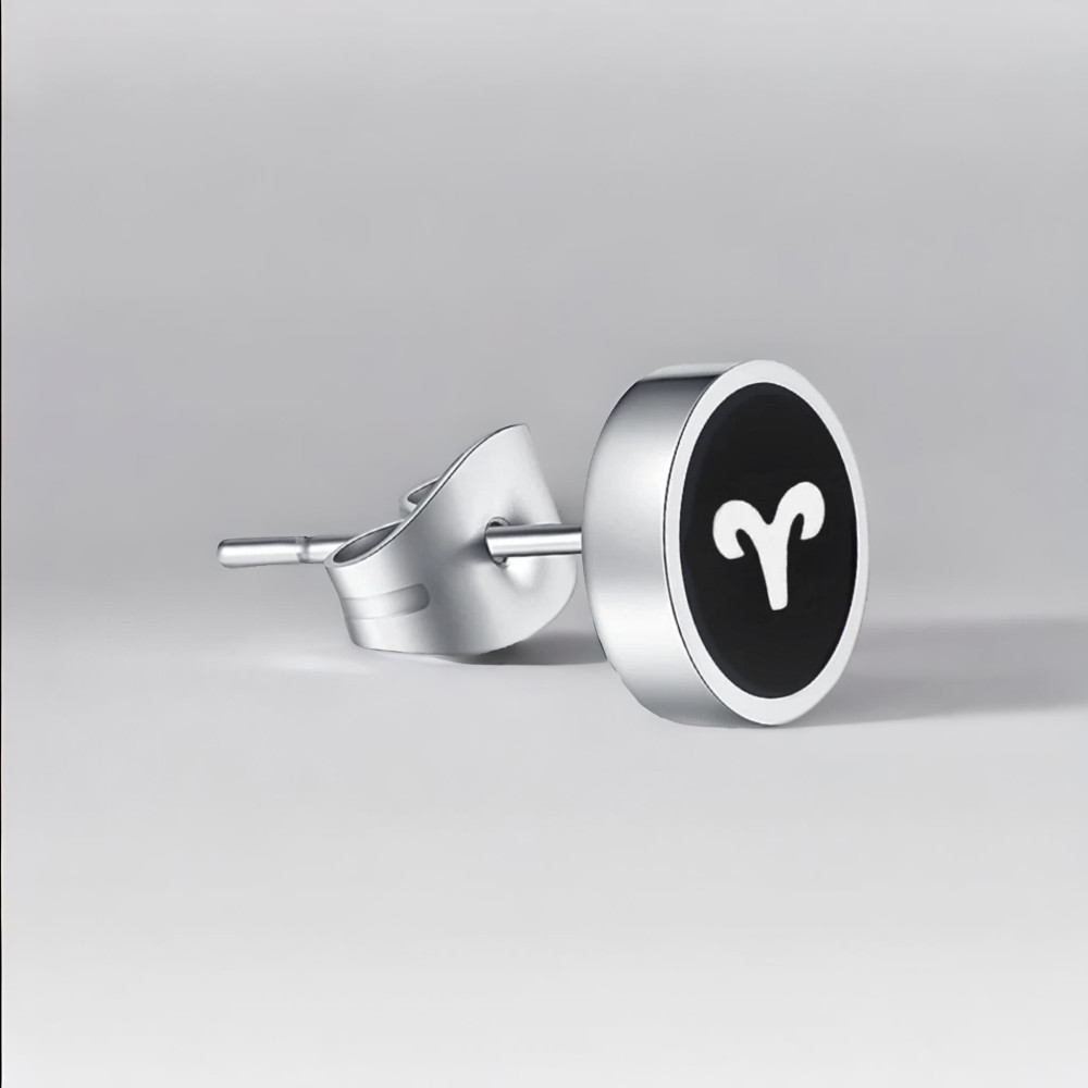 Boucles d'oreilles acier Signes du zodiaque Bélier
