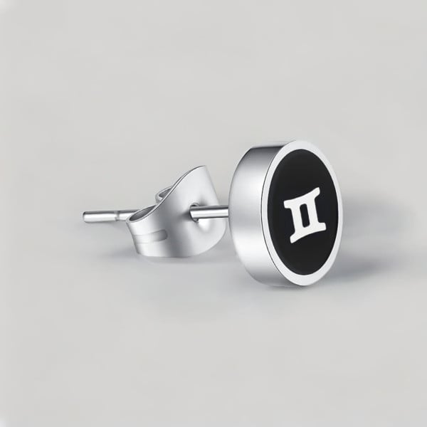 Boucles d'oreilles acier Signes du zodiaque Gémeaux
