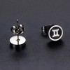 Boucles d'oreilles acier Signes du zodiaque Gémeaux