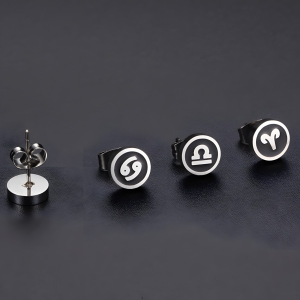 Boucles d'oreilles acier Signes du zodiaque Gémeaux