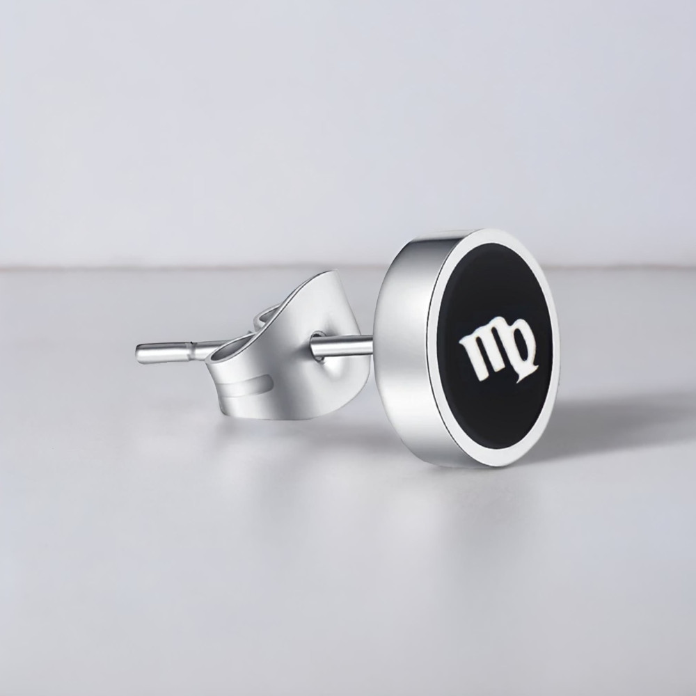 Steel earrings Zodiac signs Virgo