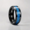 Bague personnalisee Homme anneau Tungstene sertie fibre de carbone a graver