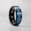 Bague personnalisee Homme anneau Tungstene sertie fibre de carbone a graver