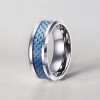 Bague personnalisee Homme anneau Tungstene sertie fibre de carbone a graver
