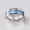 Bague personnalisee Homme anneau Tungstene sertie fibre de carbone a graver