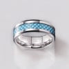 Bague personnalisee Homme anneau Tungstene sertie fibre de carbone a graver