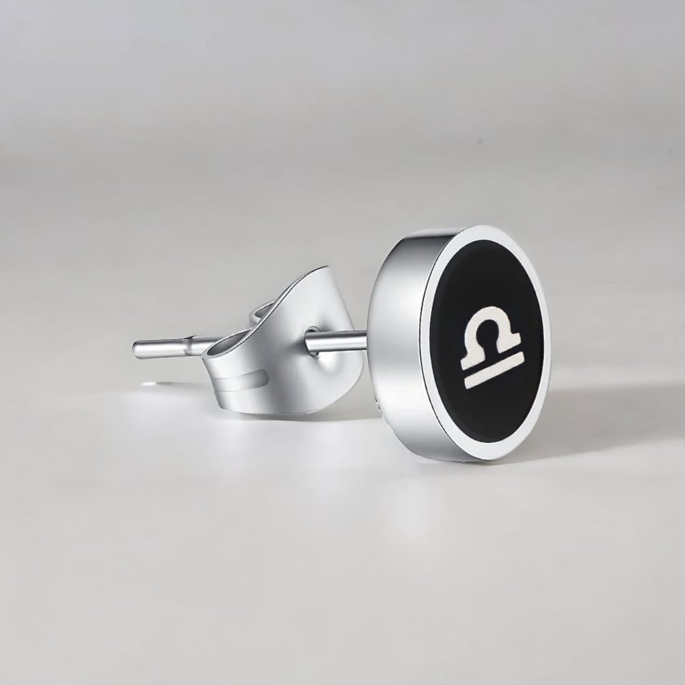Boucles d'oreilles acier Signes du zodiaque Vierge