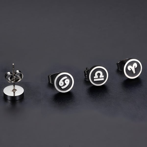 Boucles d'oreilles acier Signes du zodiaque Vierge