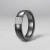 Bague céramique dome zircons