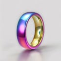 4mm Bague tungstène personnalisable arc en ciel