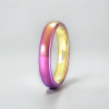 Bague tungstène personnalisable arc en ciel
