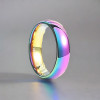 Bague tungstène personnalisable arc en ciel