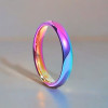 Bague tungstène personnalisable arc en ciel