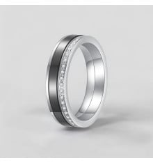 Anpassbarer Ring mit Keramik- und Zirkonlinie