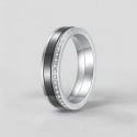 Anello personalizzabile con linea in ceramica e zirconi