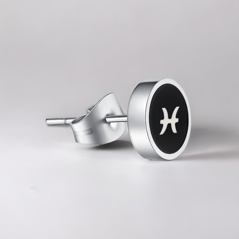 Boucles d'oreilles acier Signes du zodiaque Verseau