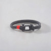 Noir Bracelet corde fermoir manille marin acier