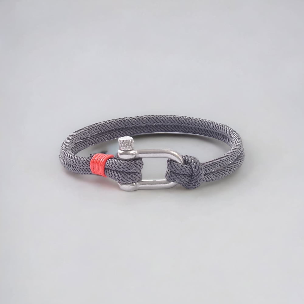 Bracciale in corda con chiusura a grillo in acciaio marino