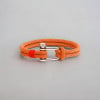 Noir Bracelet corde fermoir manille marin acier