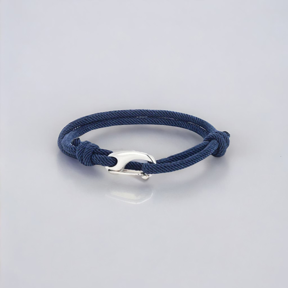 Bleu Bracelet corde millet fermoir acier