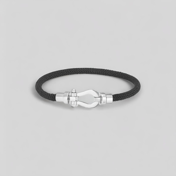 Millet touw armband met marine sluiting, staal